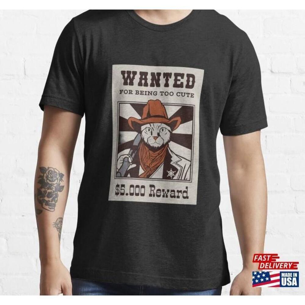 Wanted For Being Too Cute Shirt Family Gift Idea Mom Dad Classic